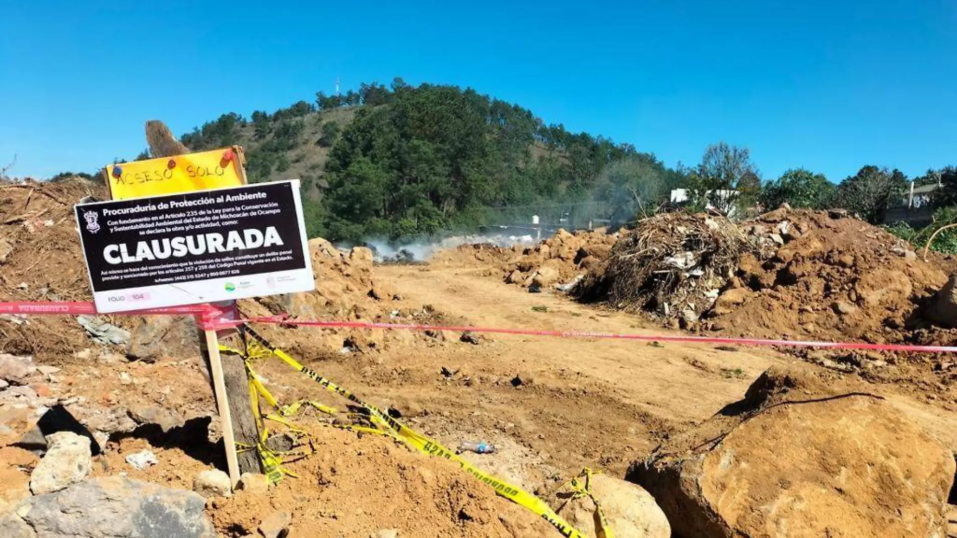 Clausura de tiradero de escombros